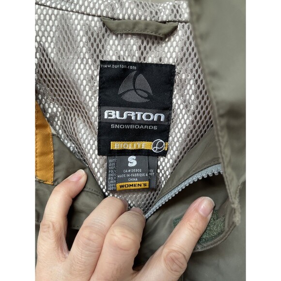 Burton Snowboards Tactic Yellow/Gray Full Zip Hoodie Jacket Womens Sz S Biolite - Picture 2 of 12
